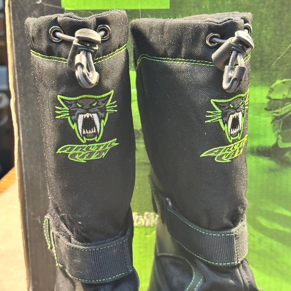 Arctic Cat Arcticwear Snowmobile Boots Mens 9 Black Green Insulated Excellent